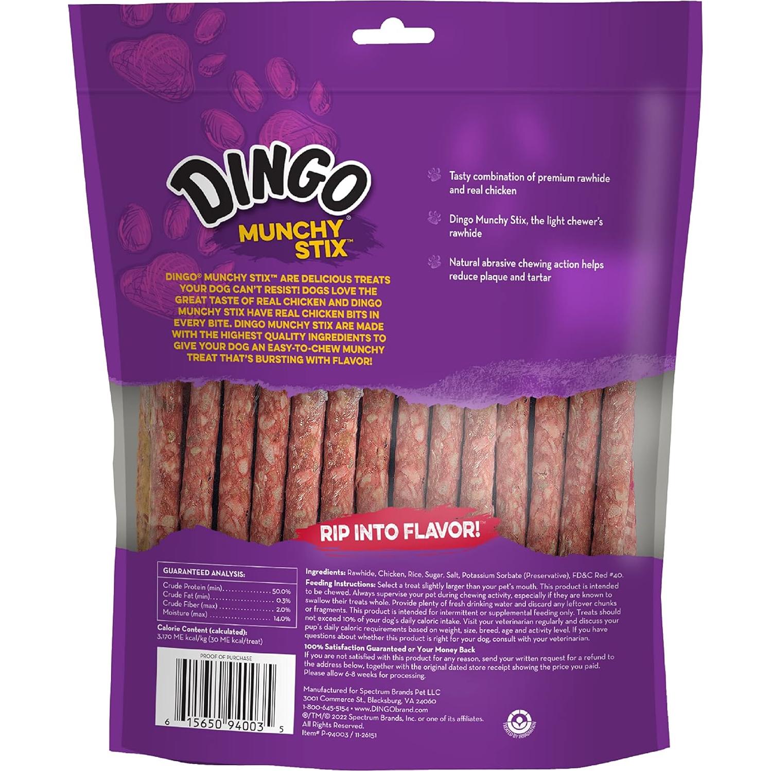 Munchy Stix Dingo para Perros 50 Cuentos con Pollo Real