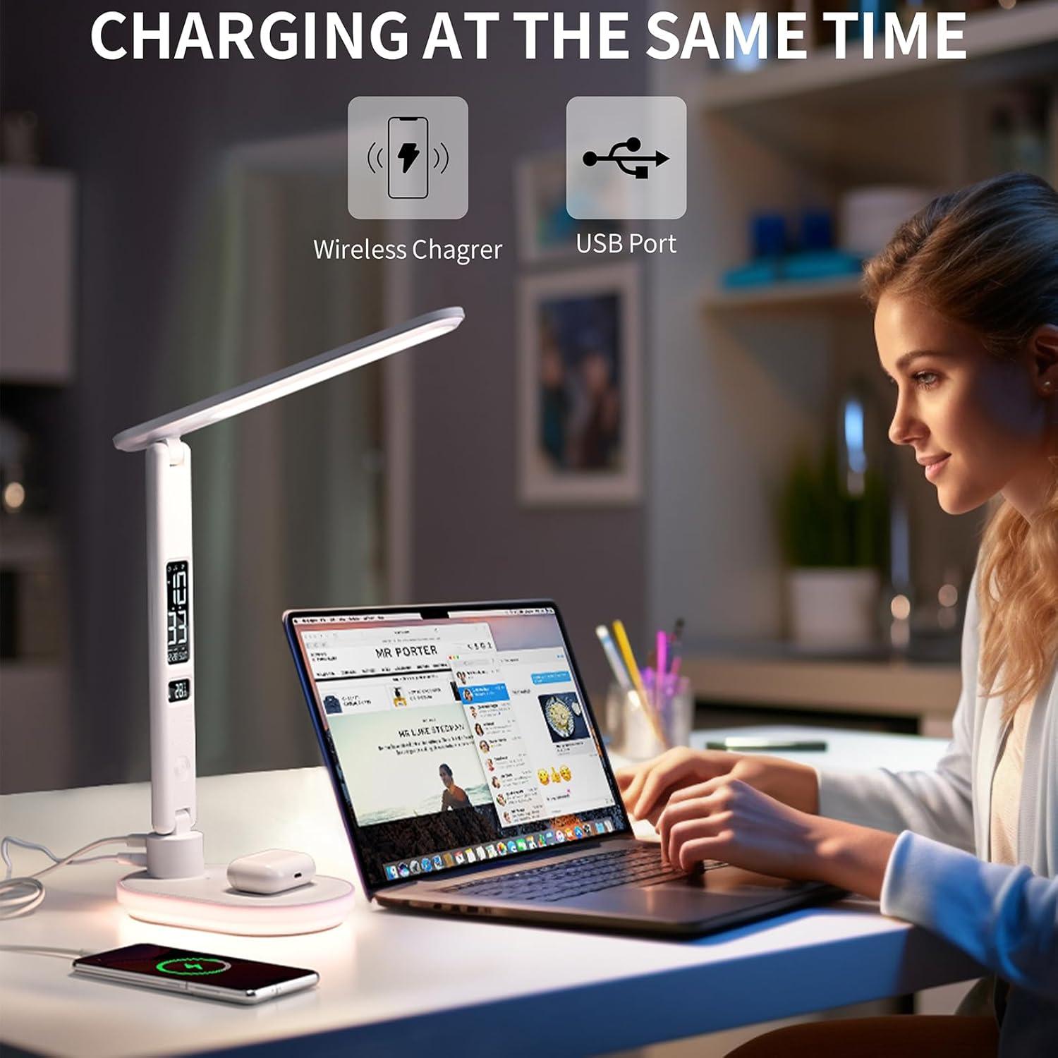 Lámpara de Escritorio LED Morwealth U16Q con Carga Inalámbrica 10W