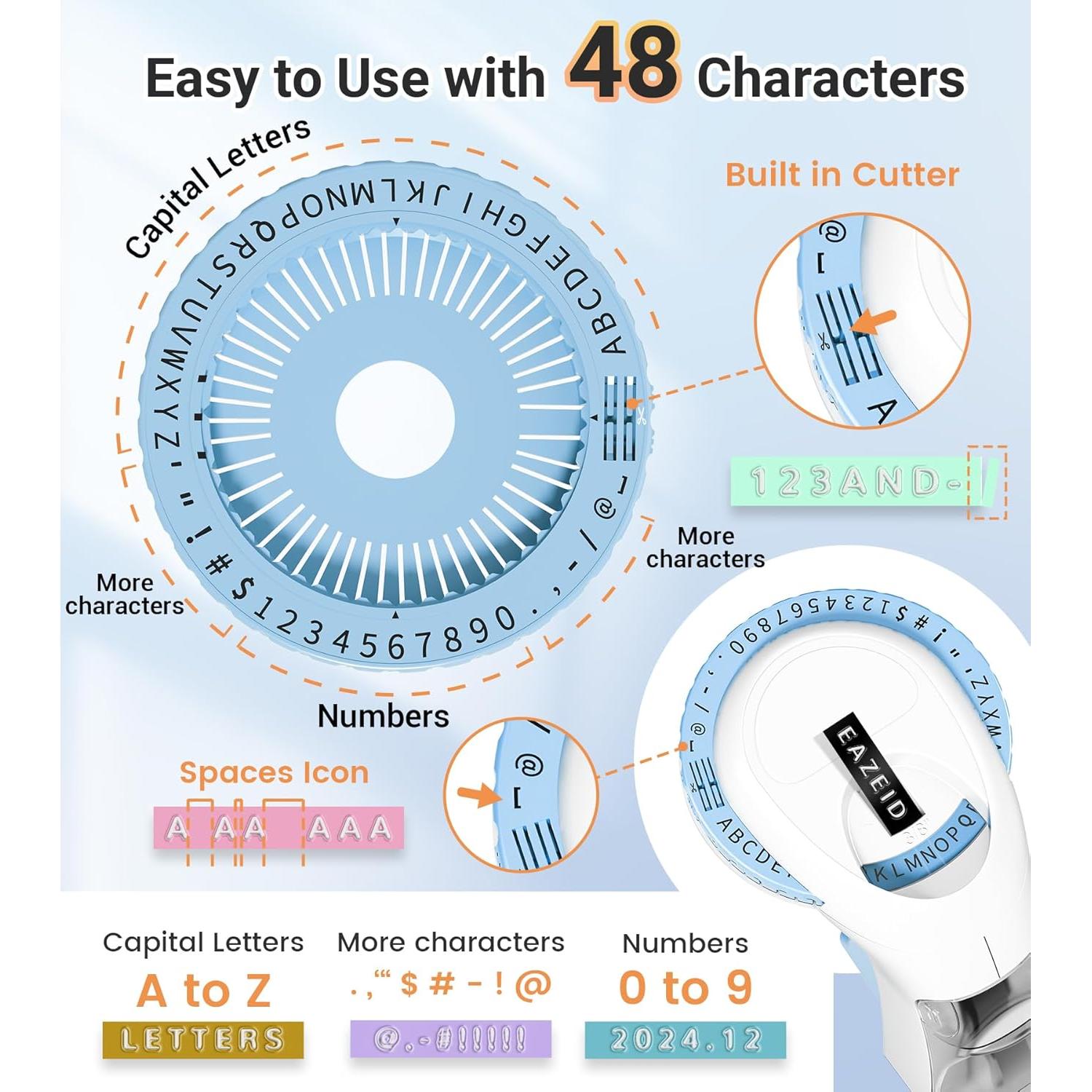 Máquina Manual de Etiquetas en Relieve EazeID 3D con 10 Cintas