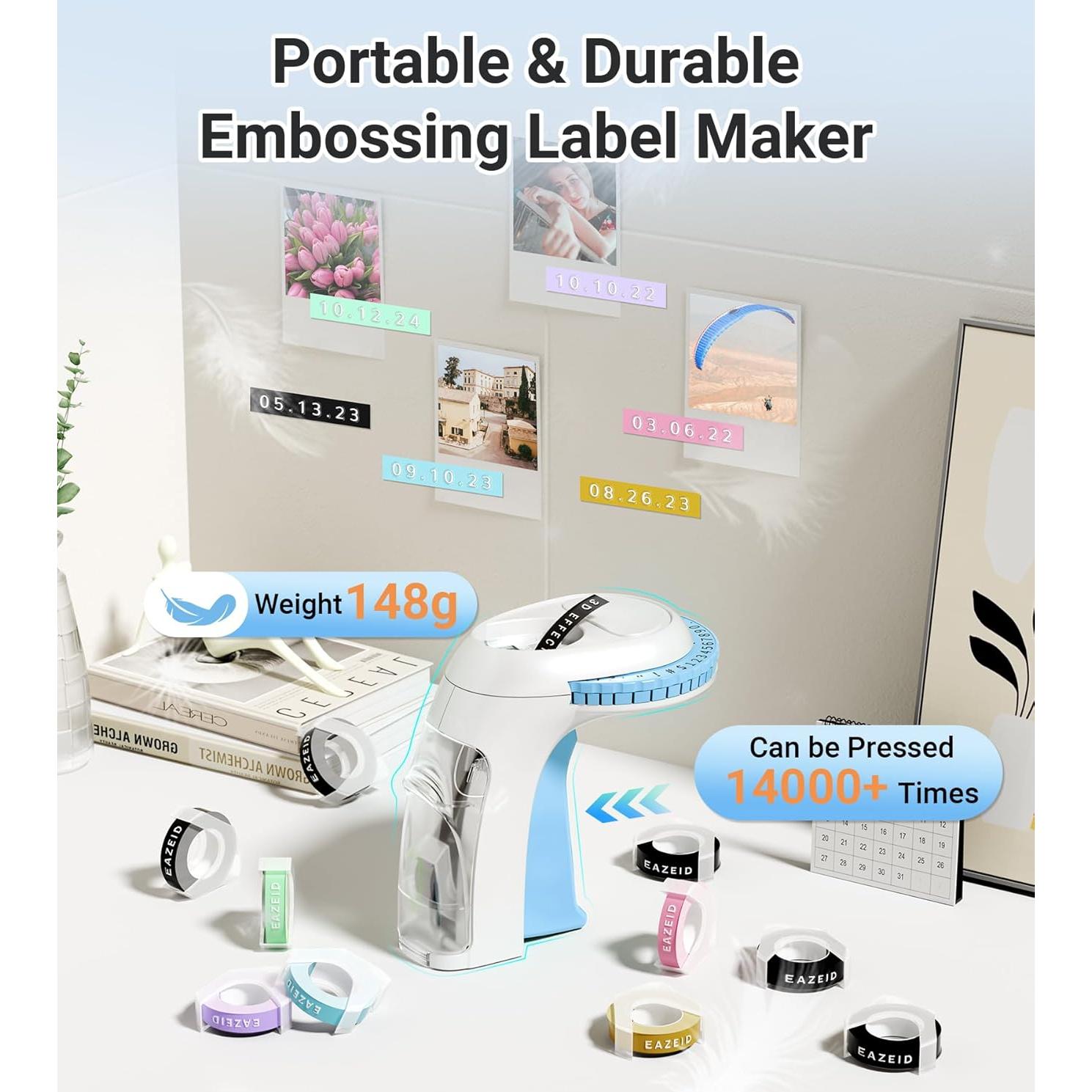 Máquina Manual de Etiquetas en Relieve EazeID 3D con 10 Cintas