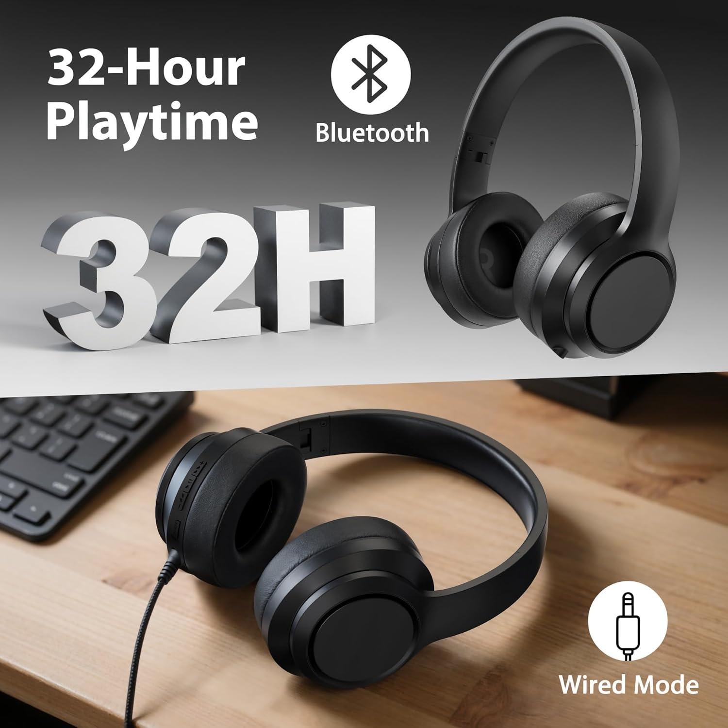 Auriculares Bluetooth BlueBark con Cancelación de Ruido ANC 32H