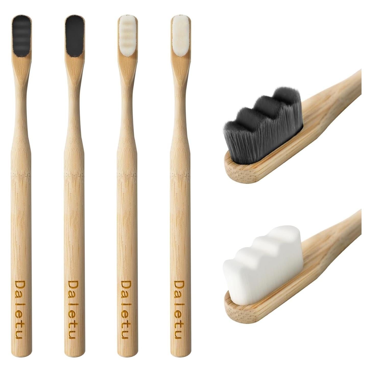 Cepillos de Dientes de Bambú Daletu Extra Suaves - Paquete de 4