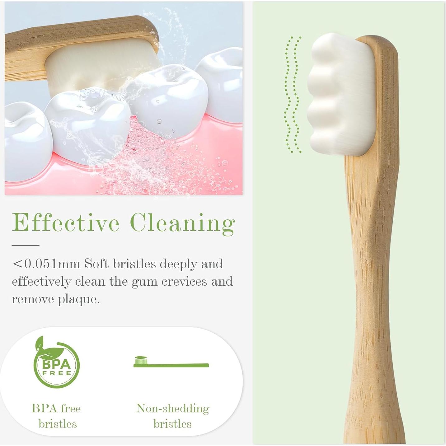 Cepillos de Dientes de Bambú Daletu Extra Suaves - Paquete de 4