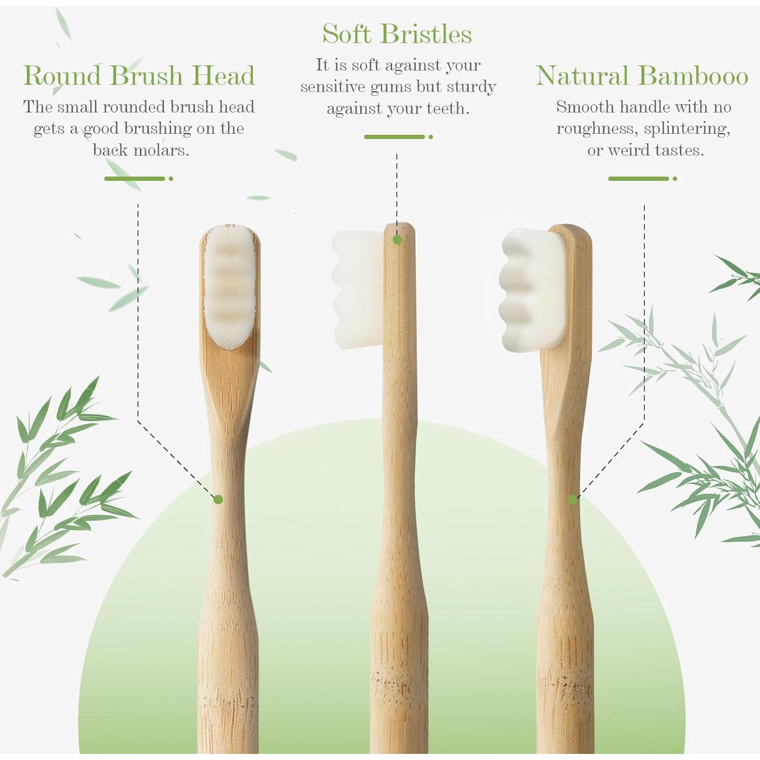 Cepillos de Dientes de Bambú Daletu Extra Suaves - Paquete de 4