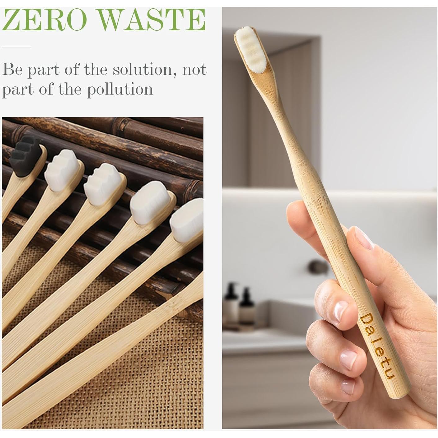 Cepillos de Dientes de Bambú Daletu Extra Suaves - Paquete de 4