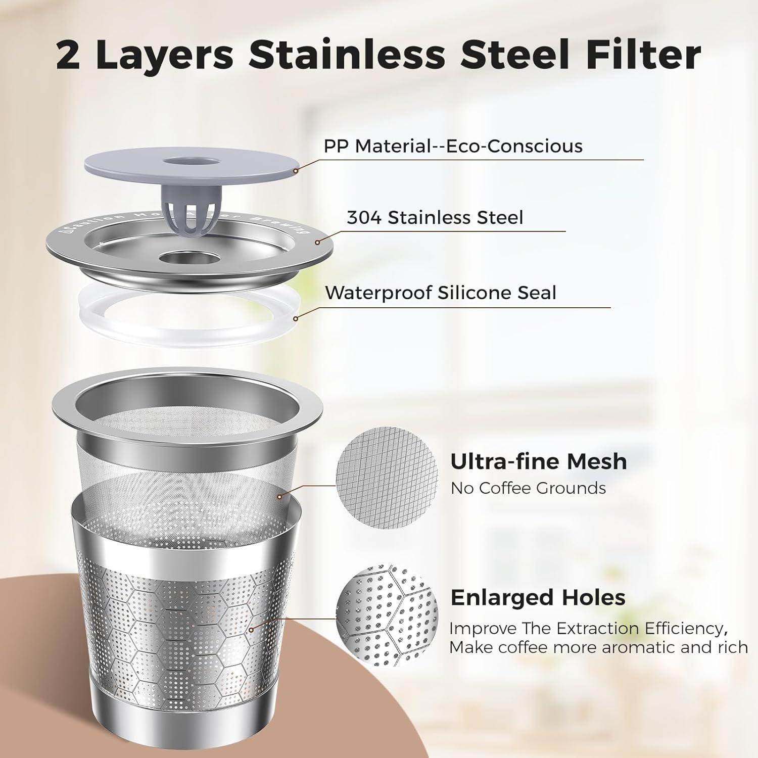 Tazas K reutilizables de acero inoxidable para Keurig 1.0