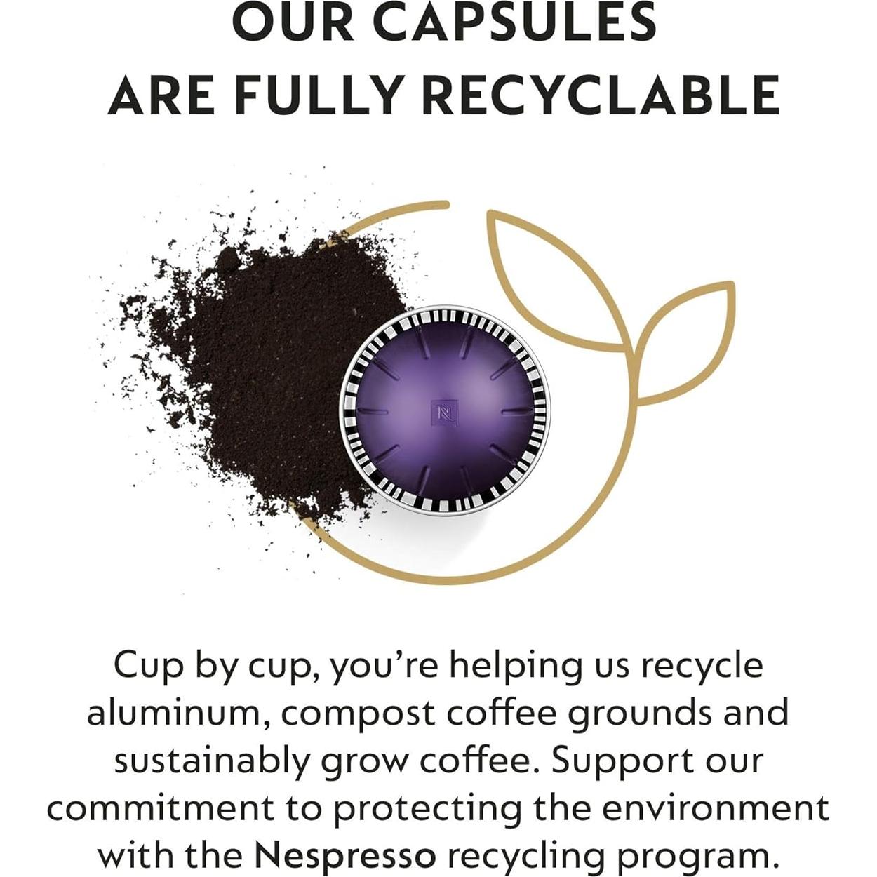 Cápsulas Nespresso Vertuo, Variedad Oscura, 40 Unidades