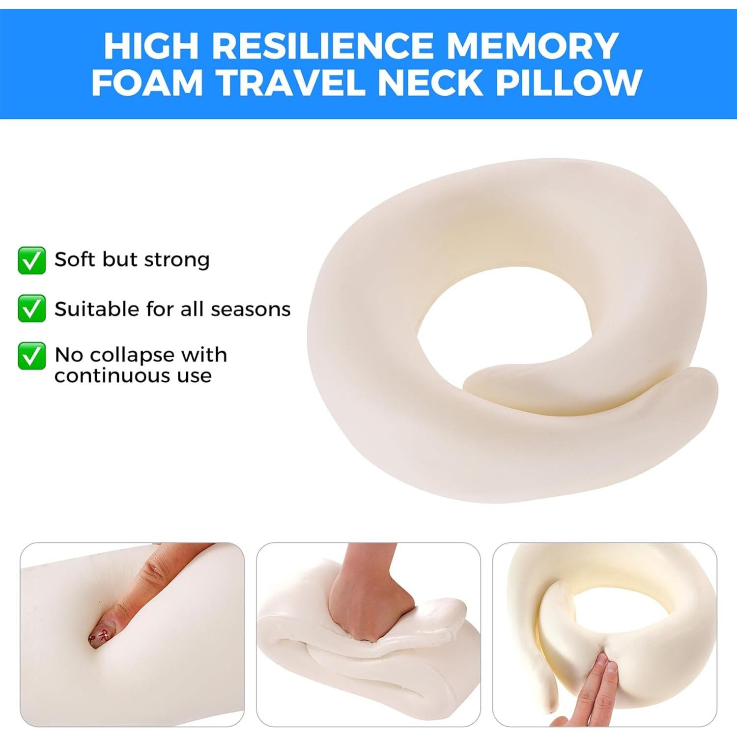 Almohada de Viaje Tri-tra con Soporte de Espuma Memoria 16.5cm