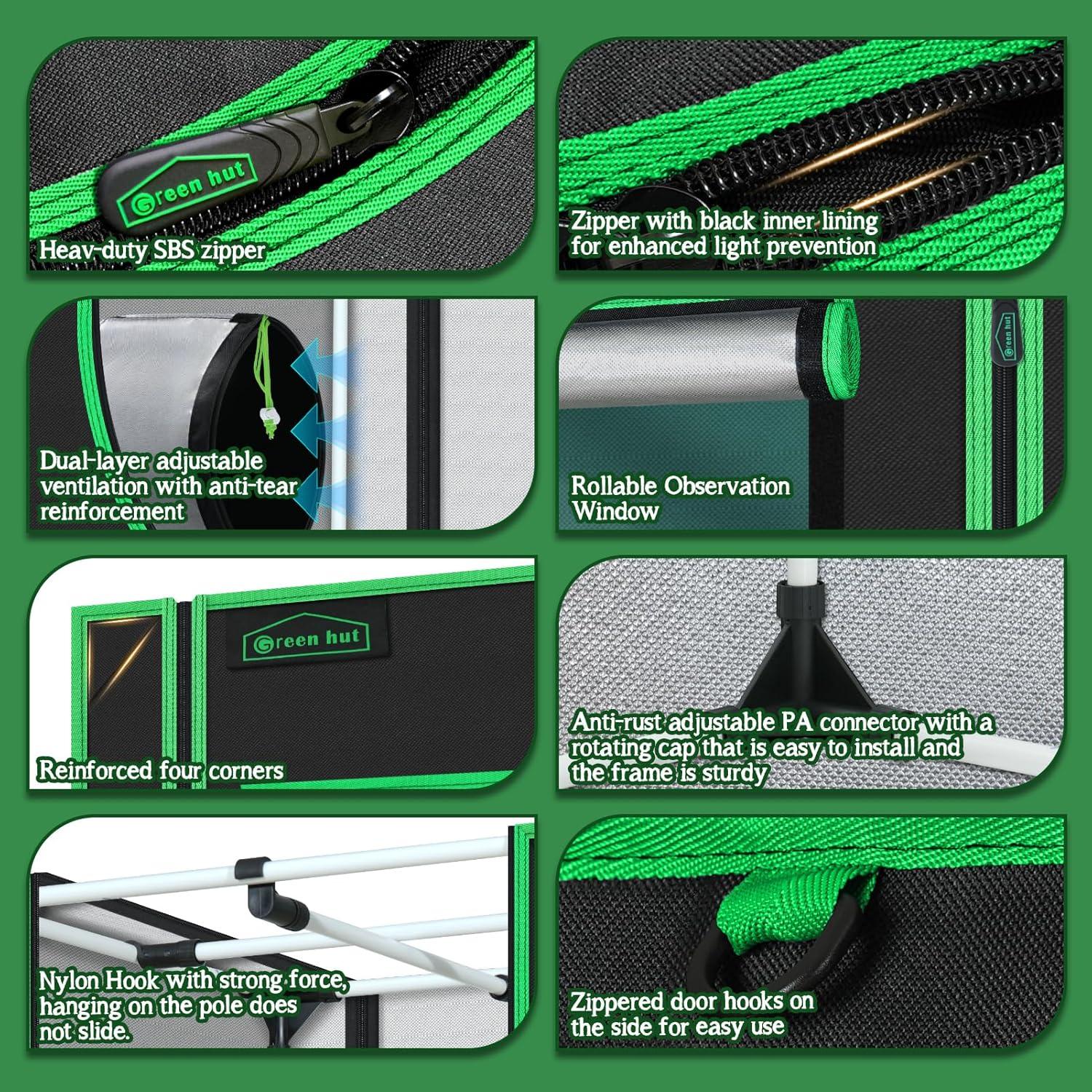 Tienda de Cultivo Hidropónica Green Hut 45x76x91 cm Mylar