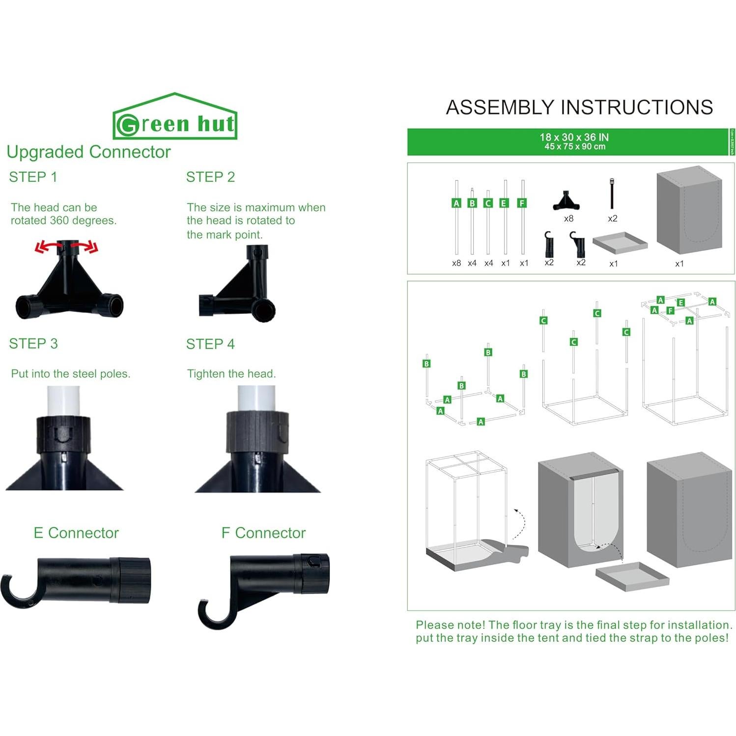 Tienda de Cultivo Hidropónica Green Hut 45x76x91 cm Mylar