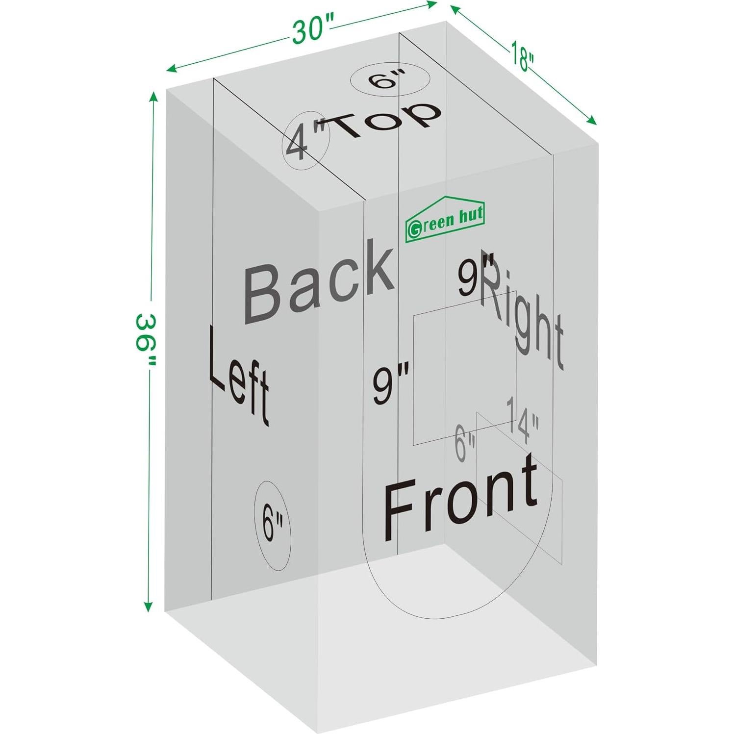 Tienda de Cultivo Hidropónica Green Hut 45x76x91 cm Mylar