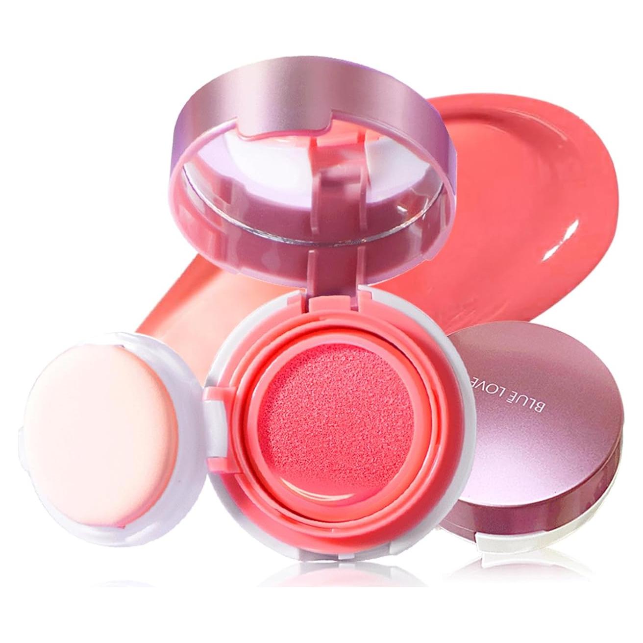 Cojín de Rubor Líquido Amor Azul 64g Rosa Durazno