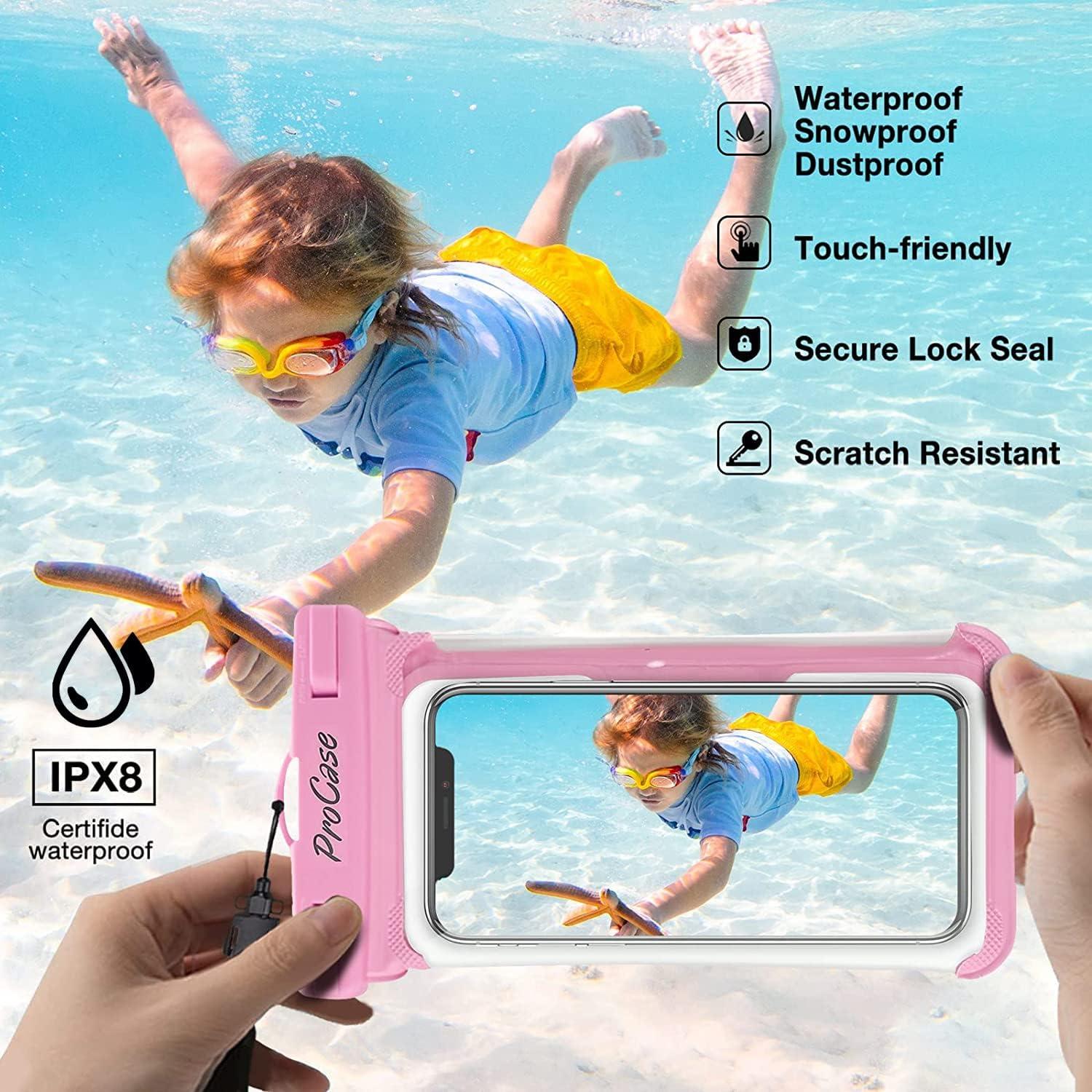 Funda de Teléfono Impermeable ProCase 2 Paquetes 7" Rosa/Negro