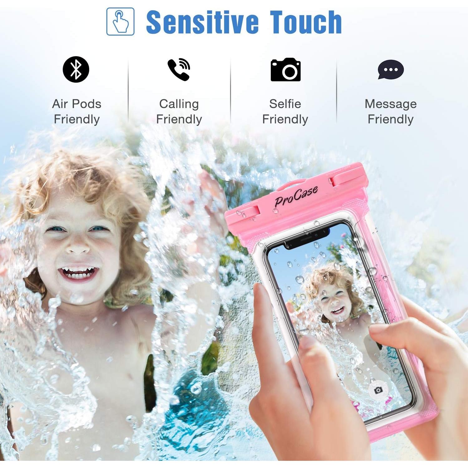 Funda de Teléfono Impermeable ProCase 2 Paquetes 7" Rosa/Negro