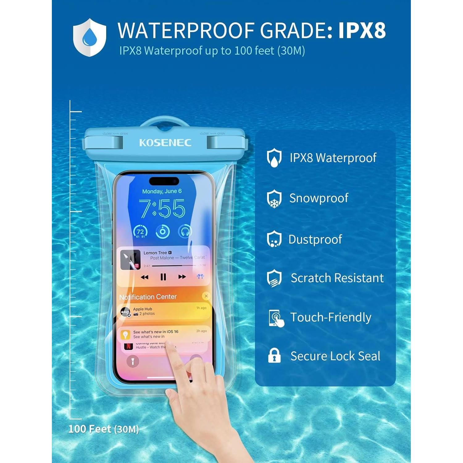 Funda Impermeable Flotante KOSENEC para iPhone y Samsung 7"