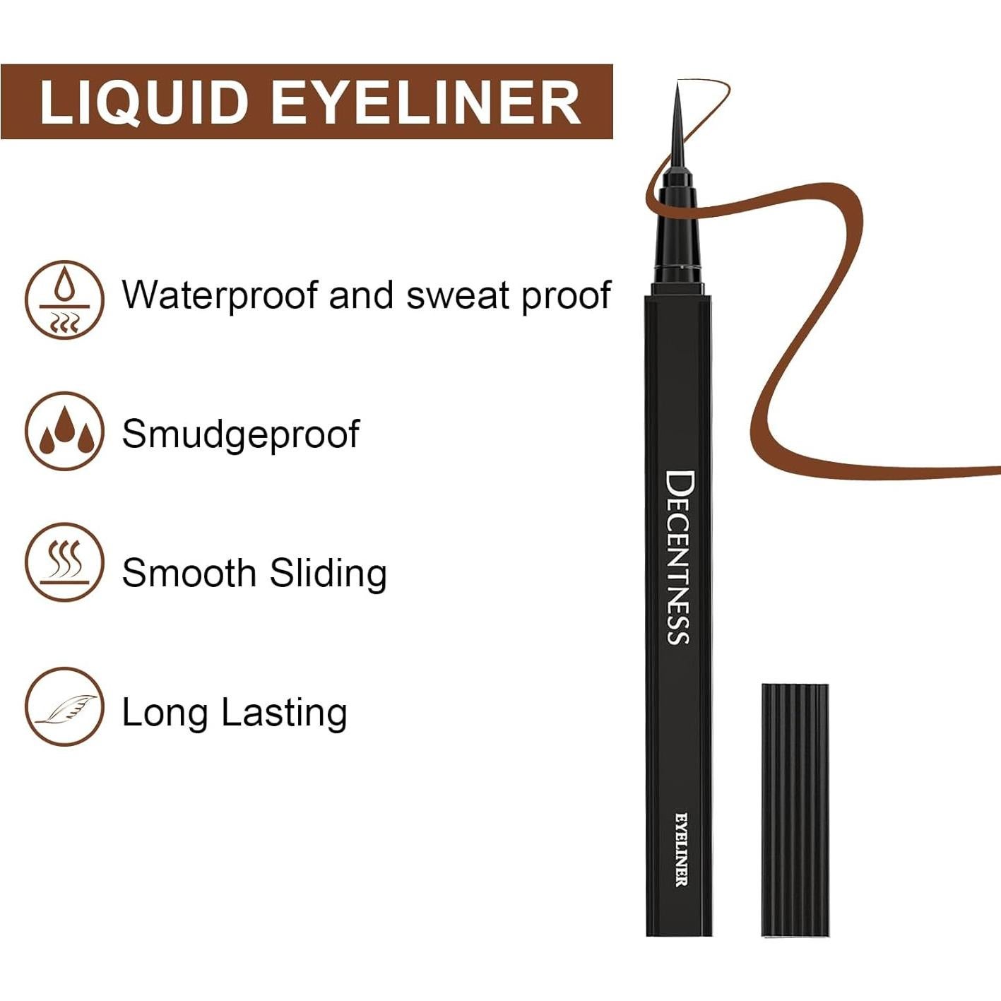 Delineador Líquido Marrón Vivacious Cosmetics 0.59 ml