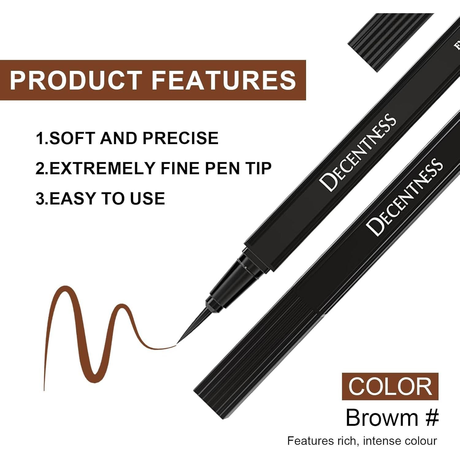 Delineador Líquido Marrón Vivacious Cosmetics 0.59 ml