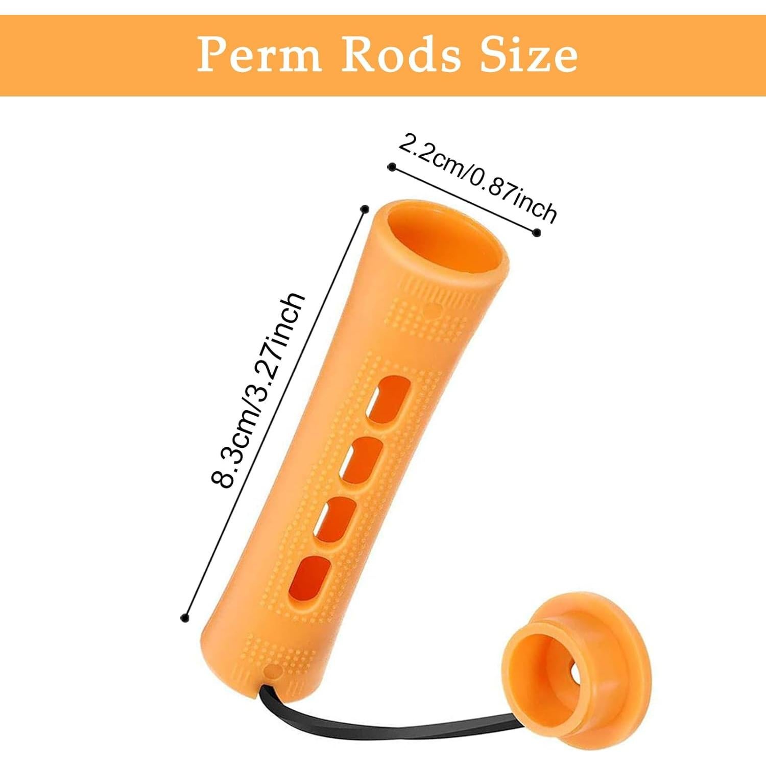 Juego de 20 Varillas de Permanentes Naranjas ALIABSION 2.2cm