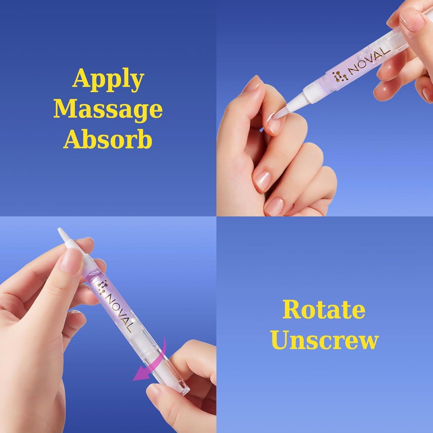 Bolígrafos de Aceite para Cutículas NOVAL - Hidratante Aroma Arándano 6PCS