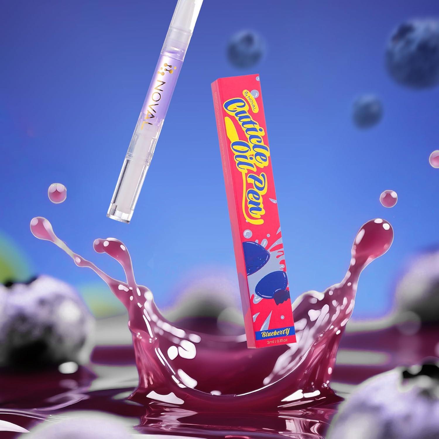 Bolígrafos de Aceite para Cutículas NOVAL - Hidratante Aroma Arándano 6PCS