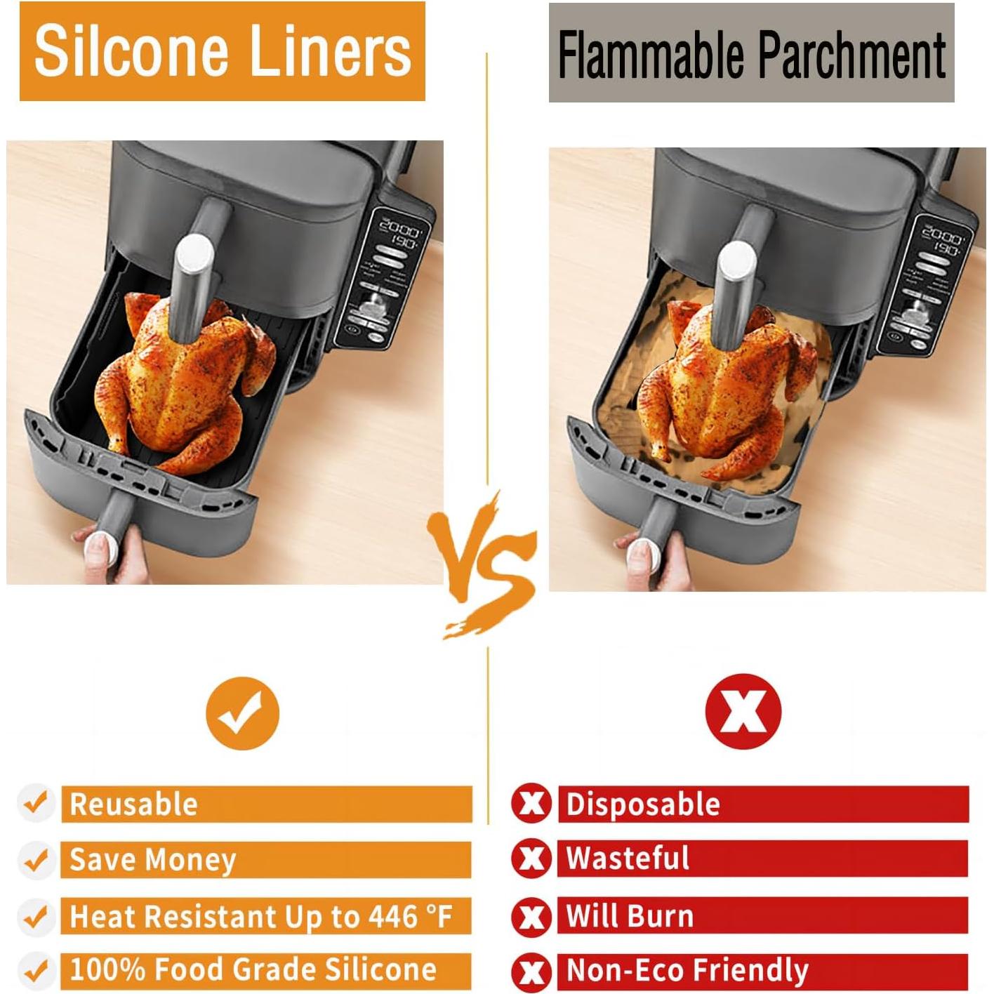 Forros de Silicona Reutilizables para Freidora de Aire Ninja 10QT