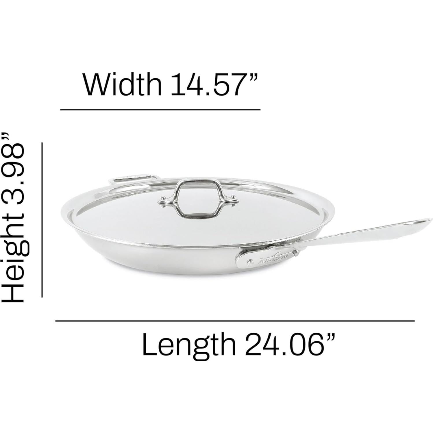 Sartén All-Clad D5 de Acero Inoxidable 14" con Tapa
