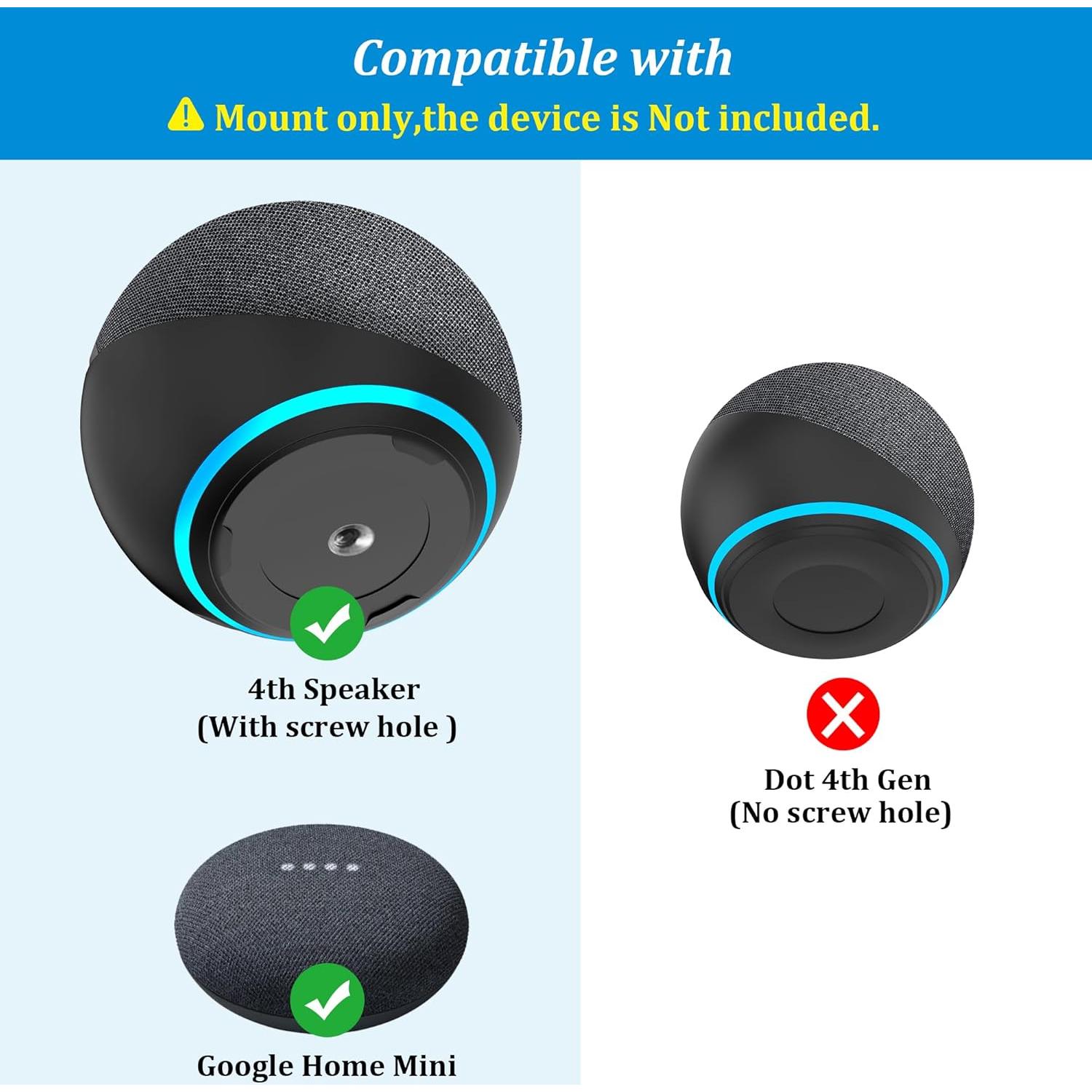 Soporte de Pared PlusAcc para Google Home Mini - Negro