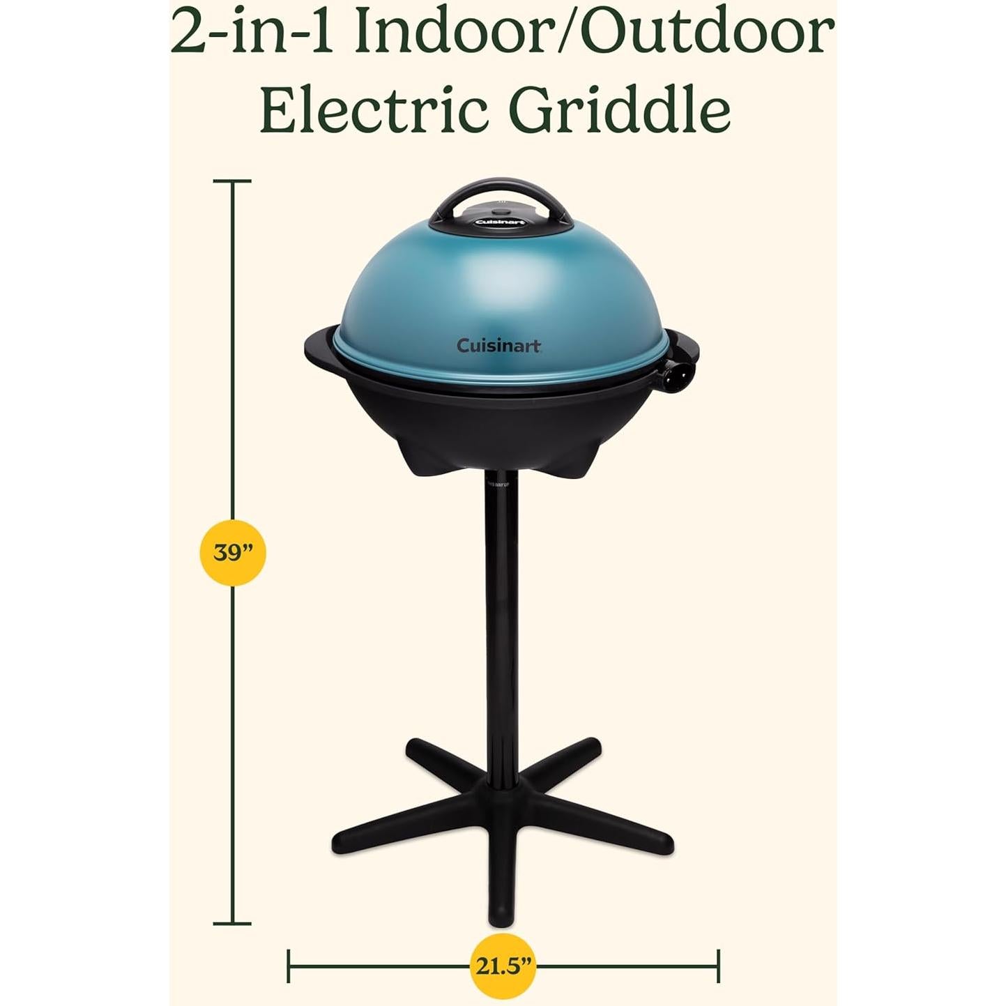 Cuisinart Parrilla Eléctrica 2-en-1 Interior/Exterior 1550 cm²