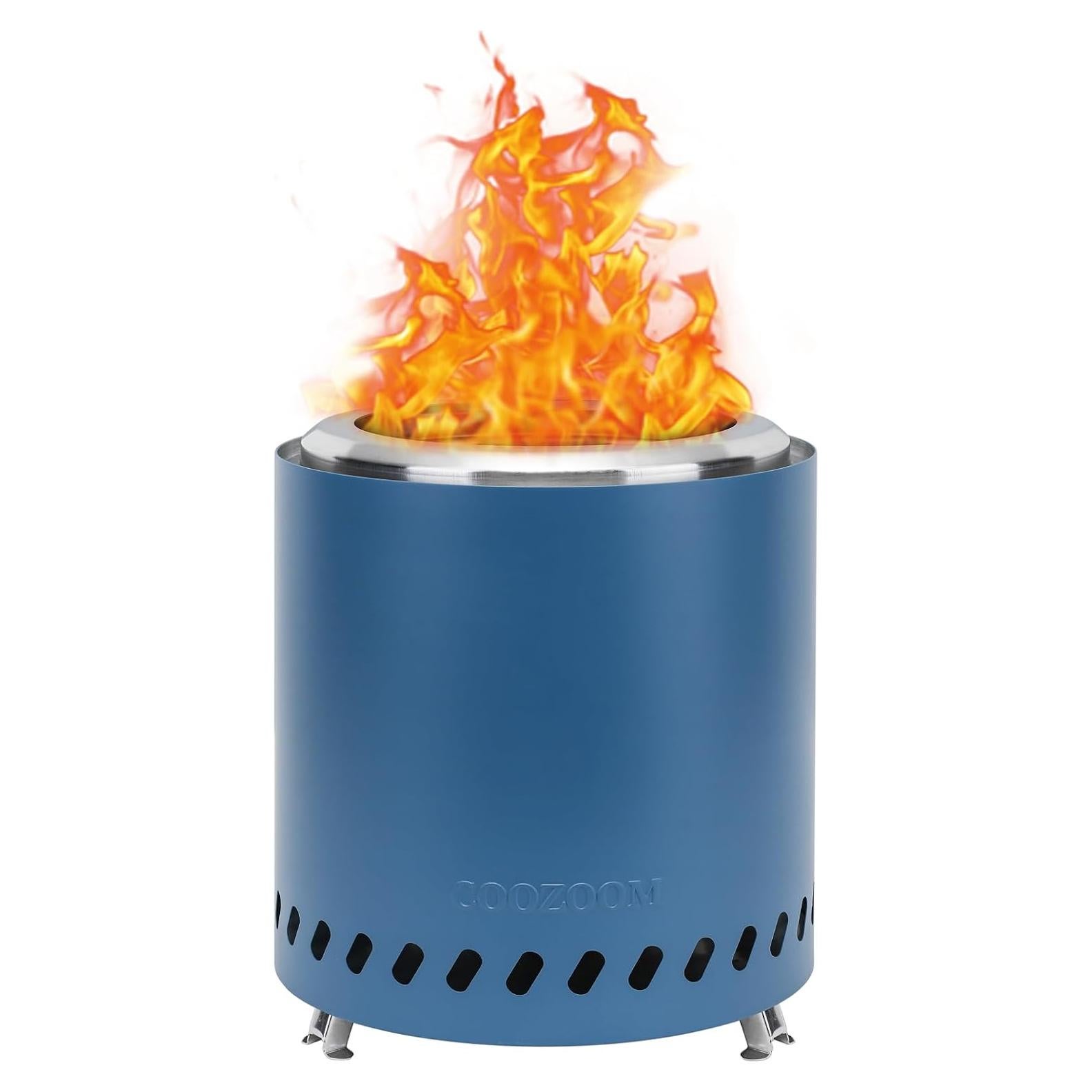 Hoguera de Mesa Portátil COOZOOM 21.8 cm Acero Inoxidable Azul