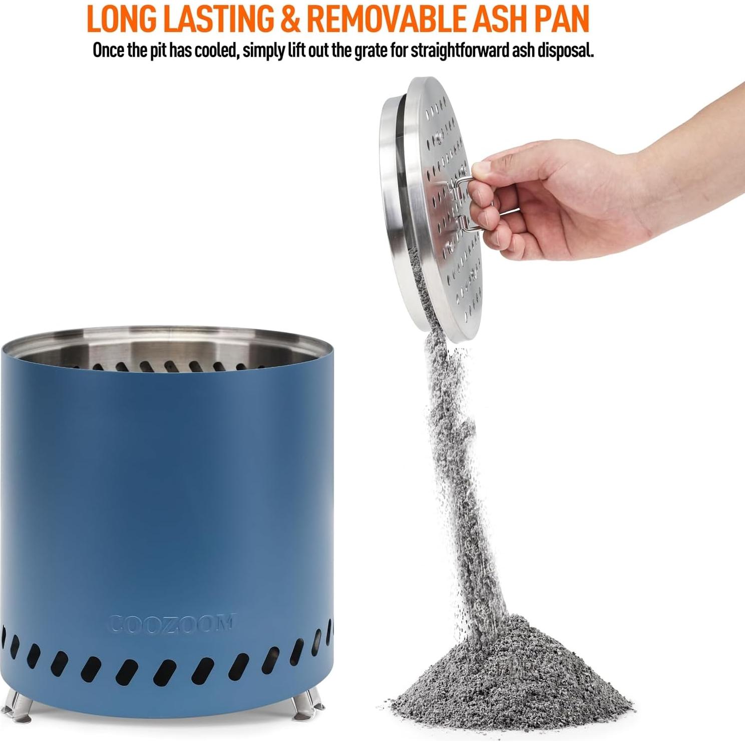 Hoguera de Mesa Portátil COOZOOM 21.8 cm Acero Inoxidable Azul