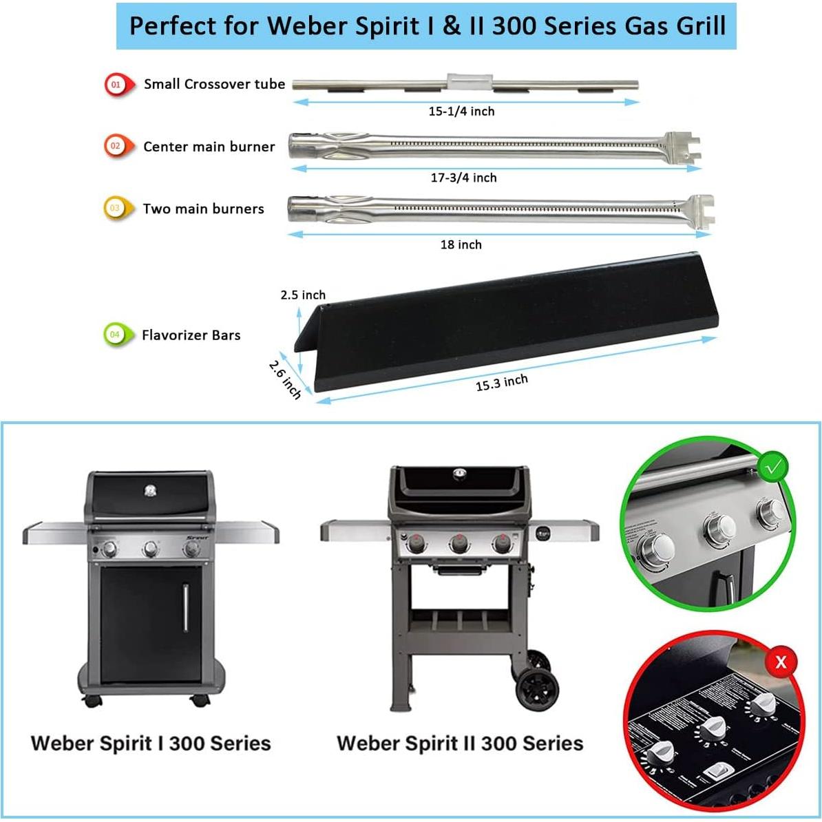 Kit de Reemplazo Weber Spirit 300 Series - 5 Barras Flavorizer y 3 Quemadores