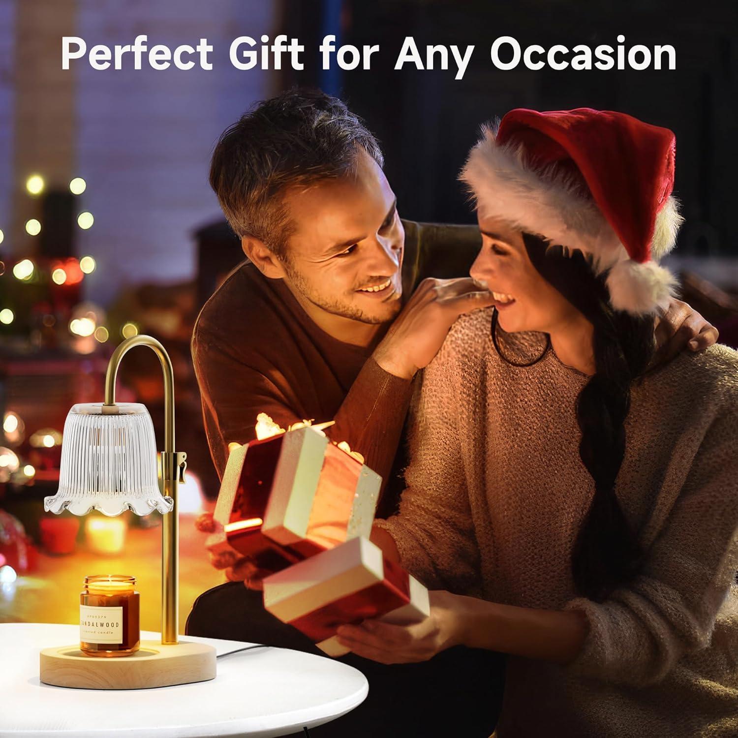 Lámpara Calentadora de Velas Glarepo Dorada con Temporizador