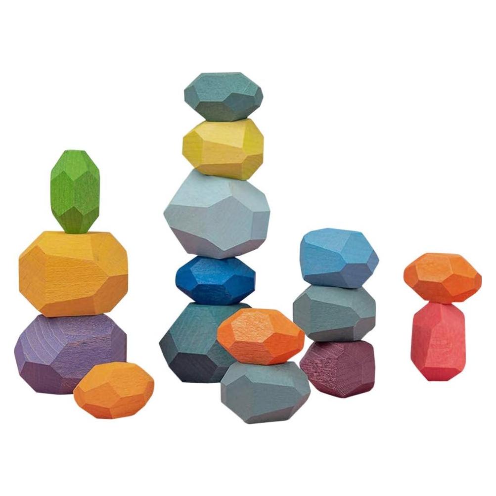 16 Bloques de Madera Montessori Atzi Hats - Juguete Educativo