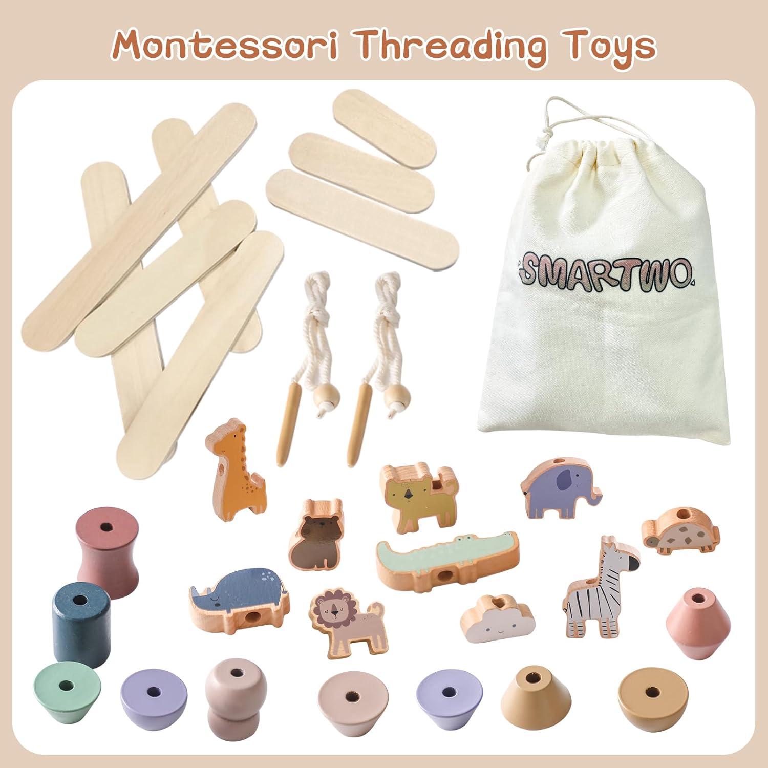 Juguete de Enhebrado de Madera Tengrui para Niños 3-5 Años