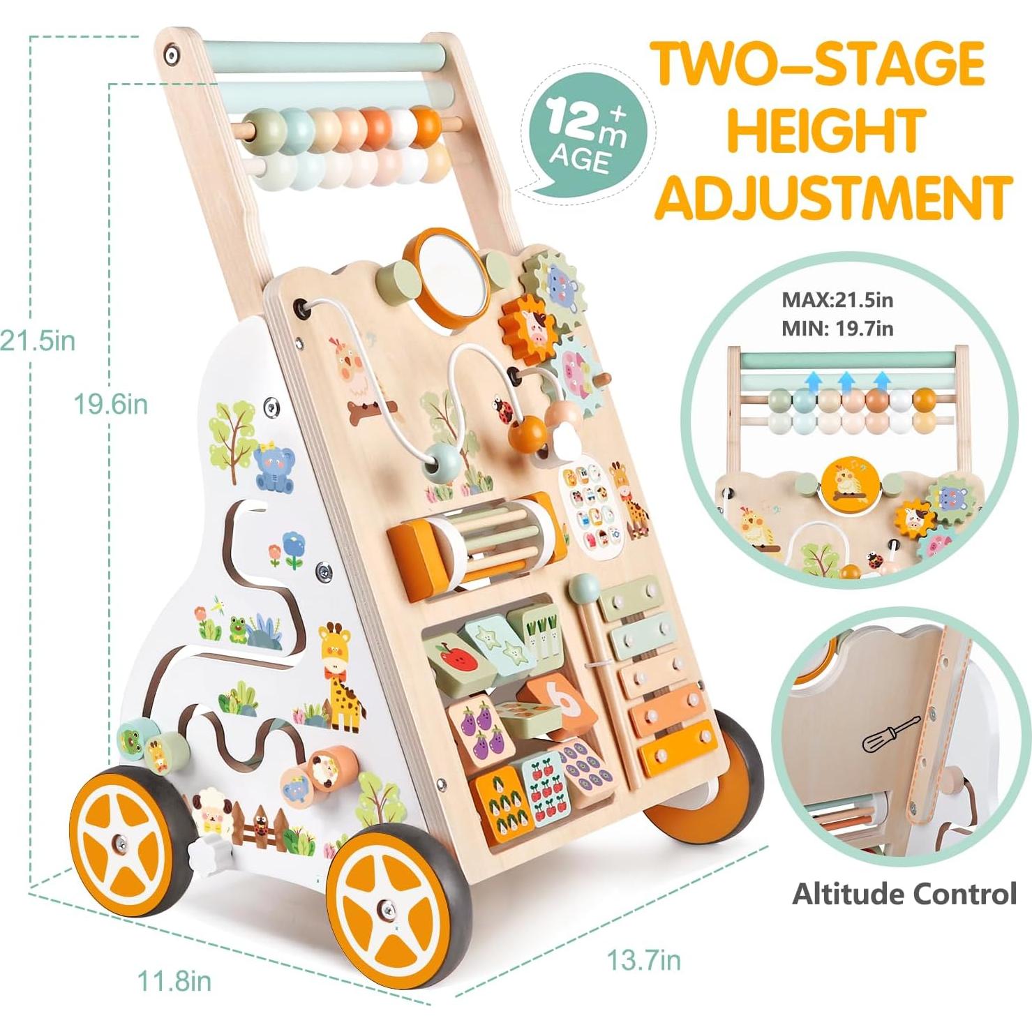 Andador de Madera Montessori Shen Zhen 3 en 1 con Actividades