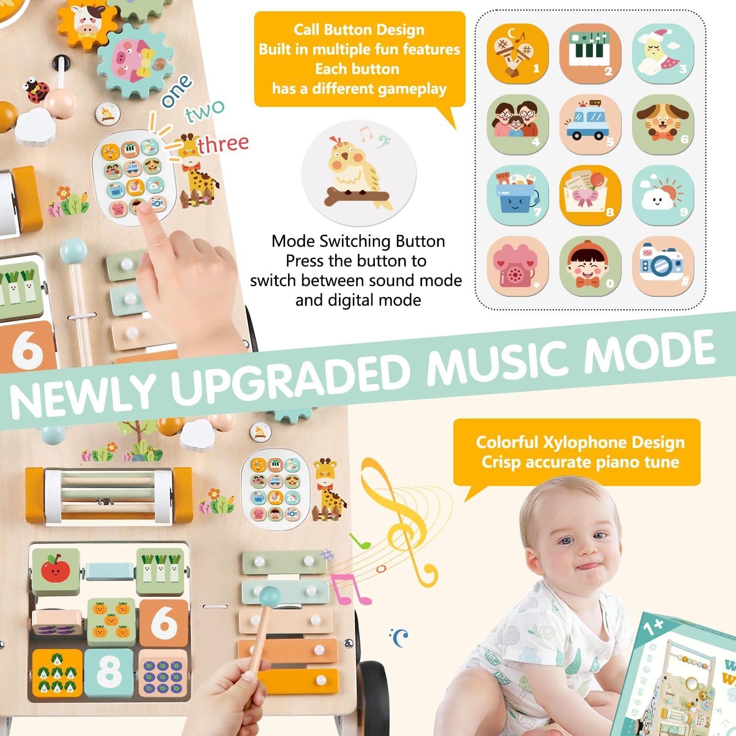 Andador de Madera Montessori Shen Zhen 3 en 1 con Actividades