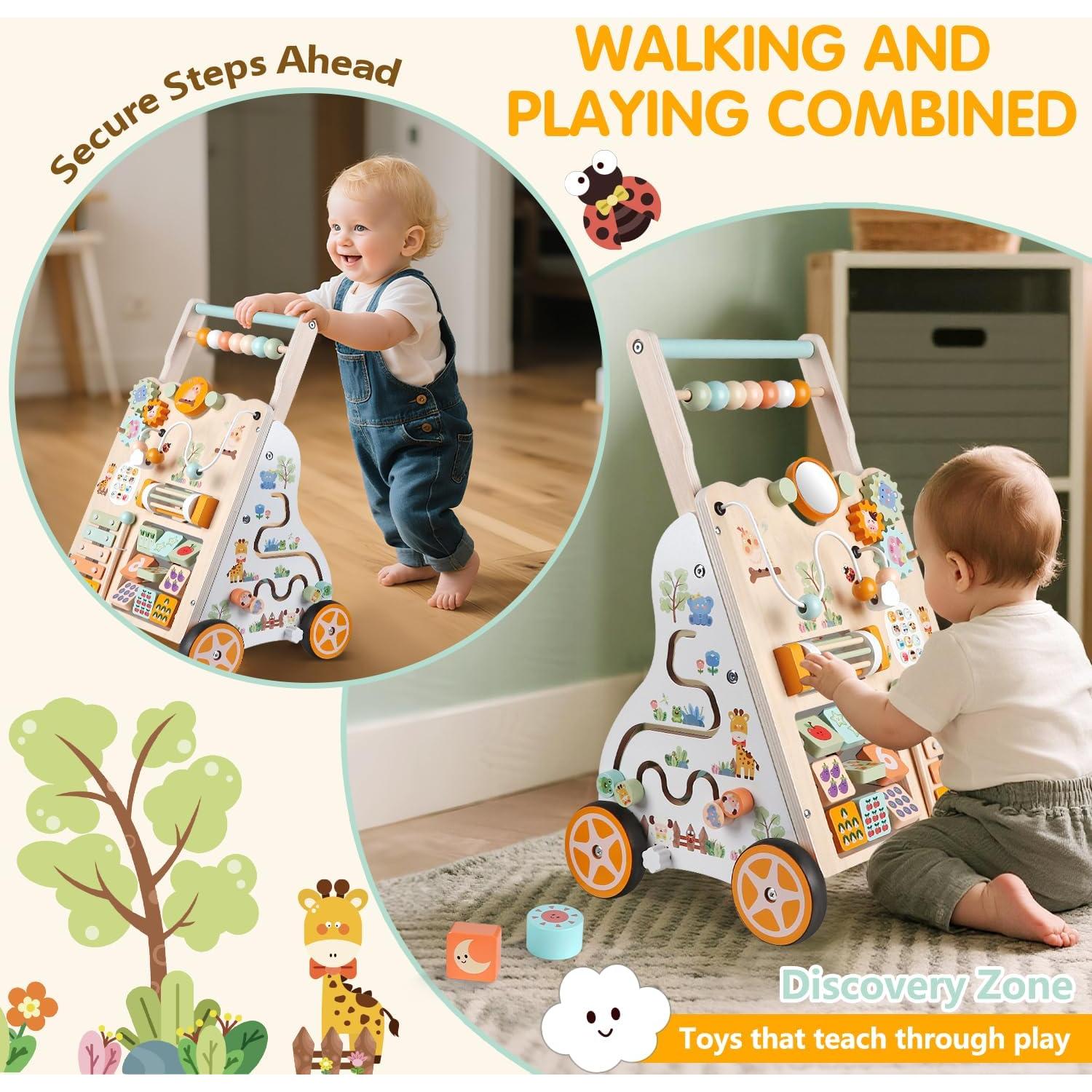 Andador de Madera Montessori Shen Zhen 3 en 1 con Actividades