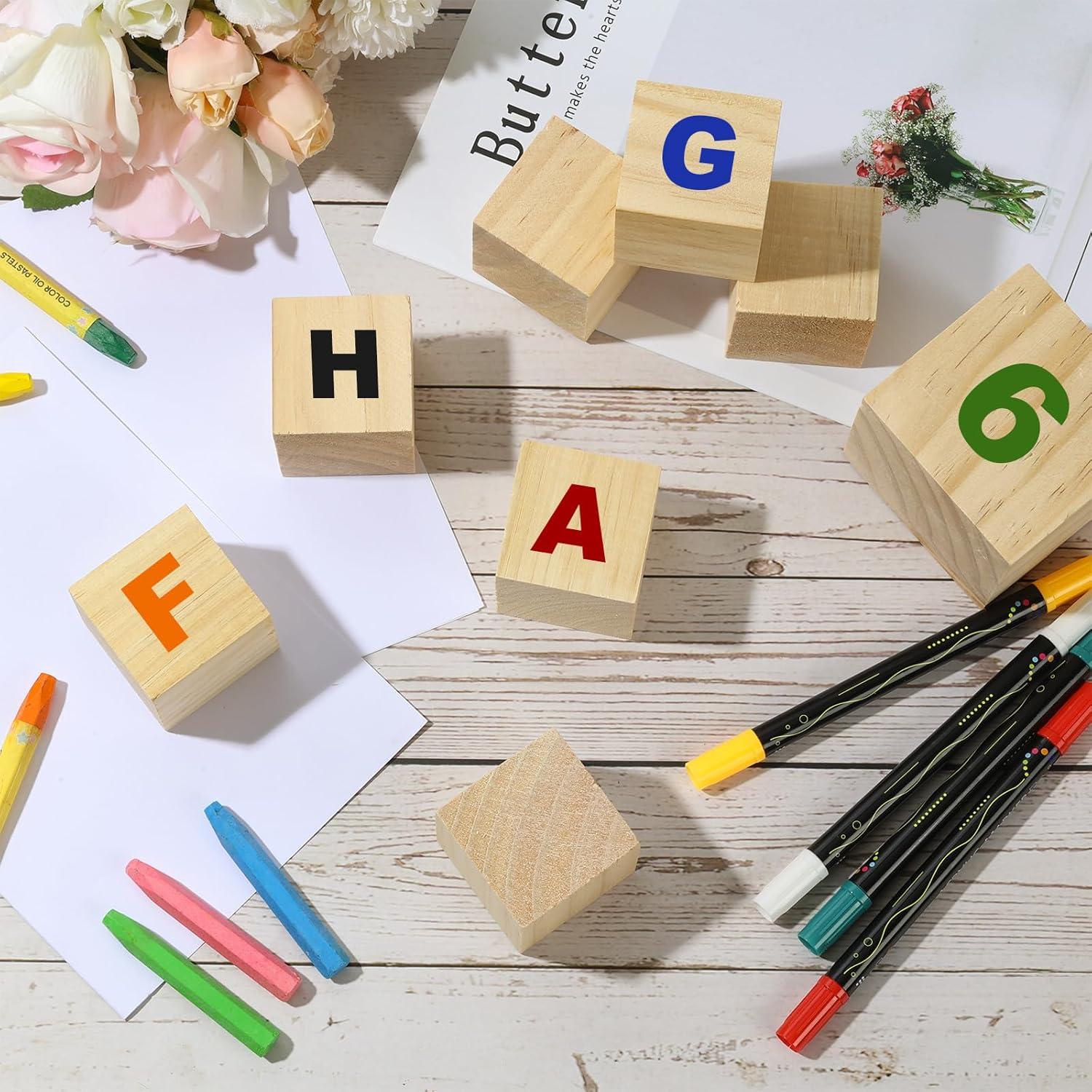 8 Cubos de Madera Sin Terminar PONGJA 5x5x5 cm para Manualidades