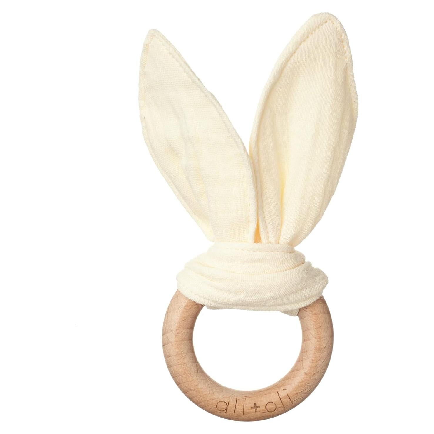 Mordedor de Madera para Bebés Ali+Oli Conejo Arrugado Natural