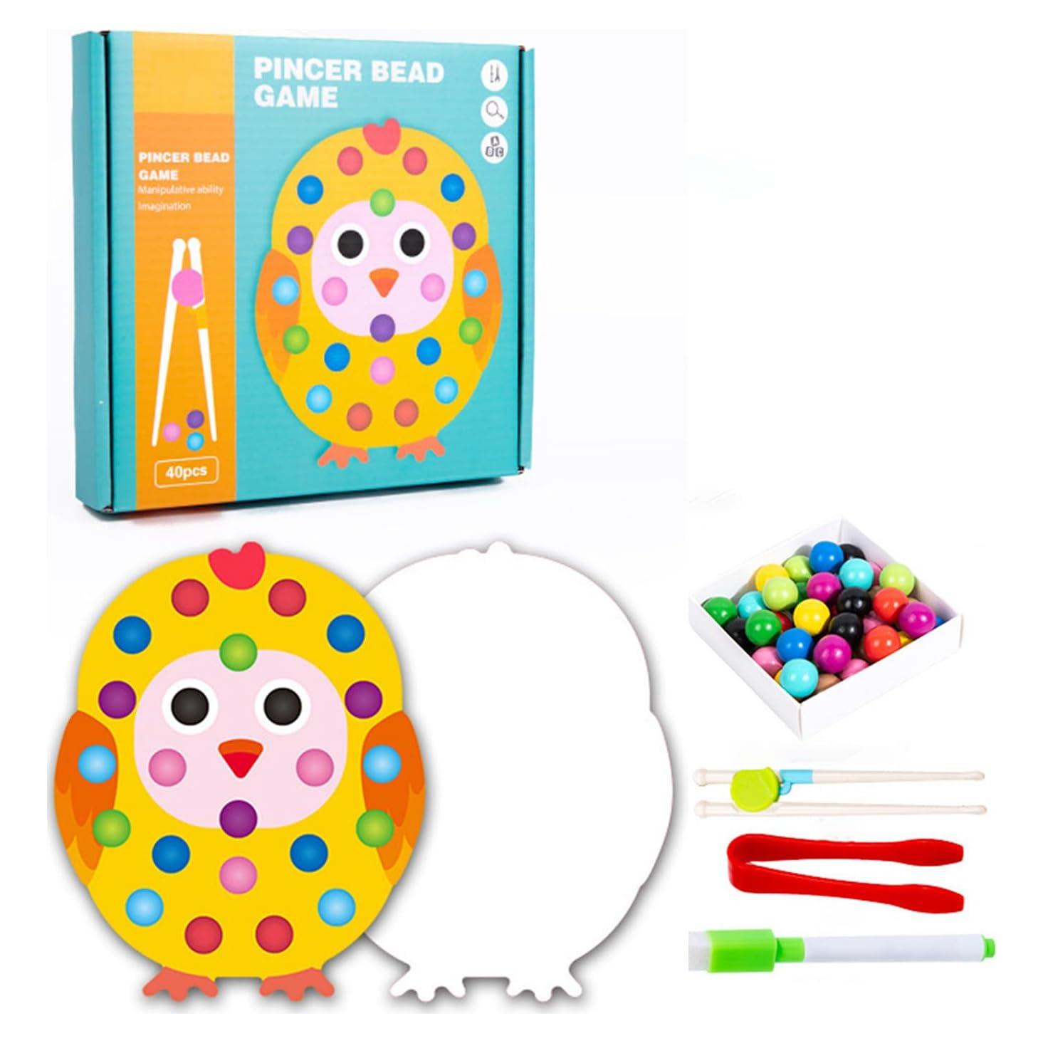 Juego de Tablero Montessori de Perlas de Clip Shenhailan 20x19 cm