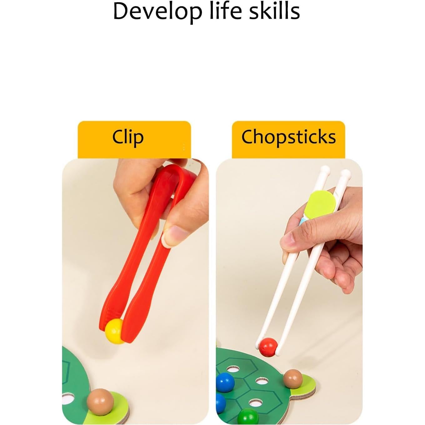 Juego de Tablero Montessori de Perlas de Clip Shenhailan 20x19 cm