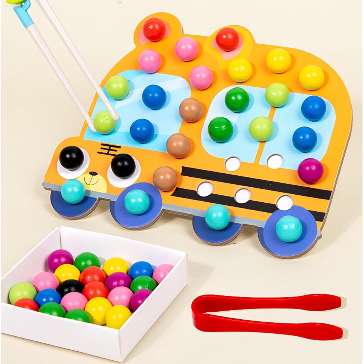 Juego de Tablero Montessori de Perlas de Clip Shenhailan 20x19 cm