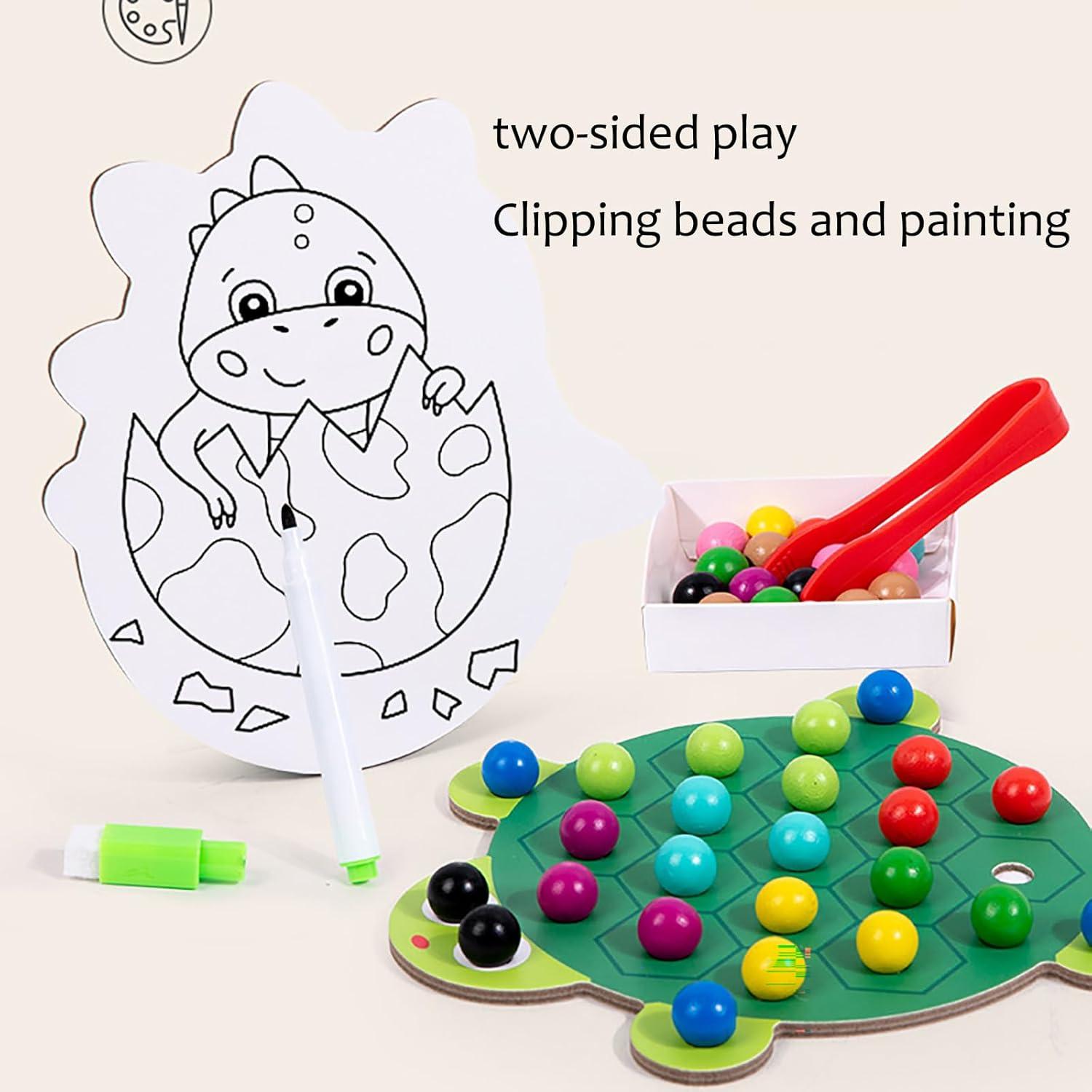 Juego de Tablero Montessori de Perlas de Clip Shenhailan 20x19 cm