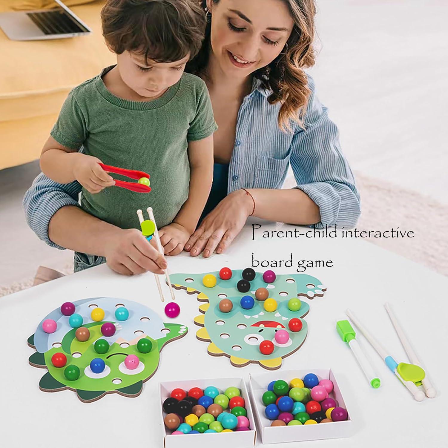 Juego de Tablero Montessori de Perlas de Clip Shenhailan 20x19 cm