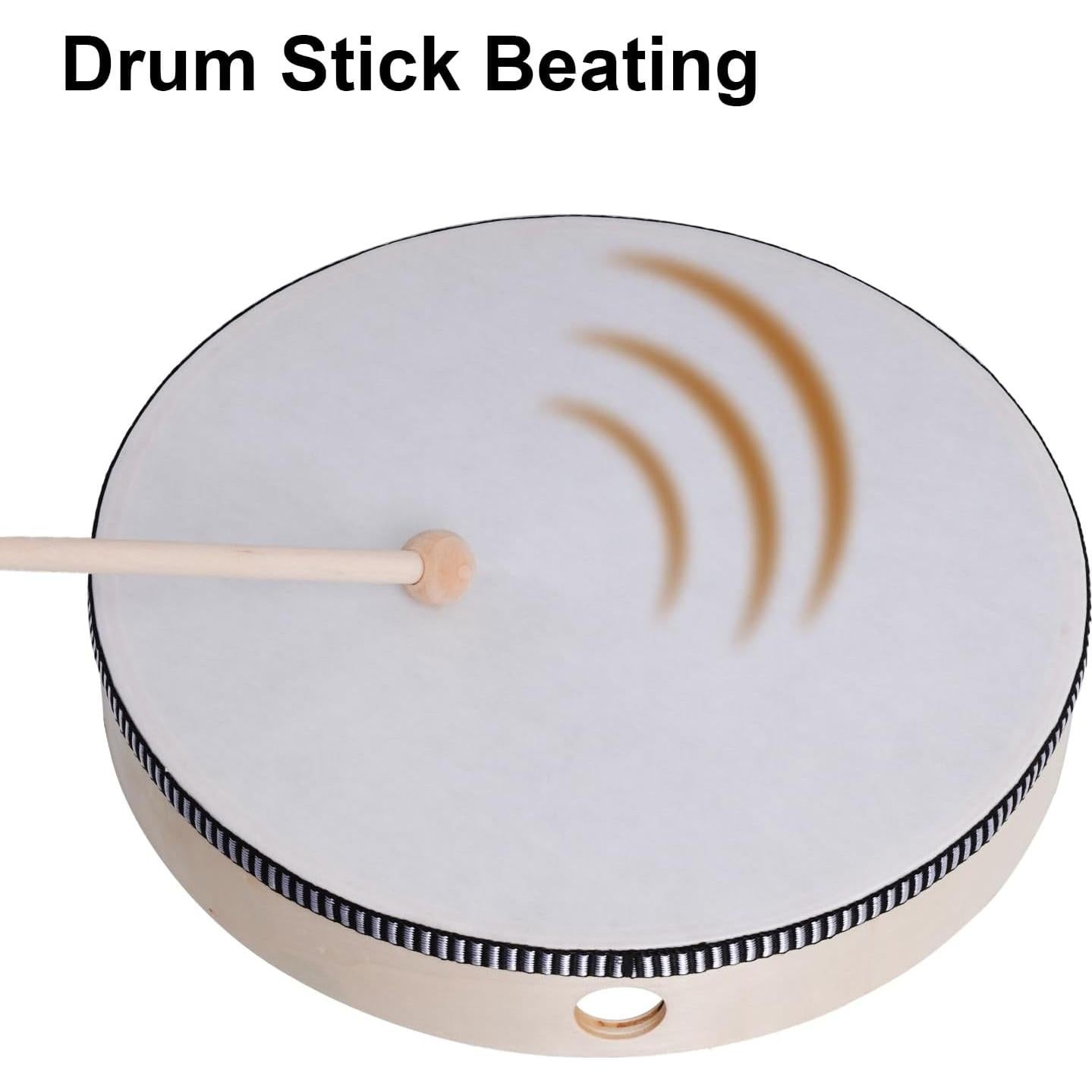 Nydotd Set de 3 Tambores de Mano de Madera 10 8 6 Pulgadas