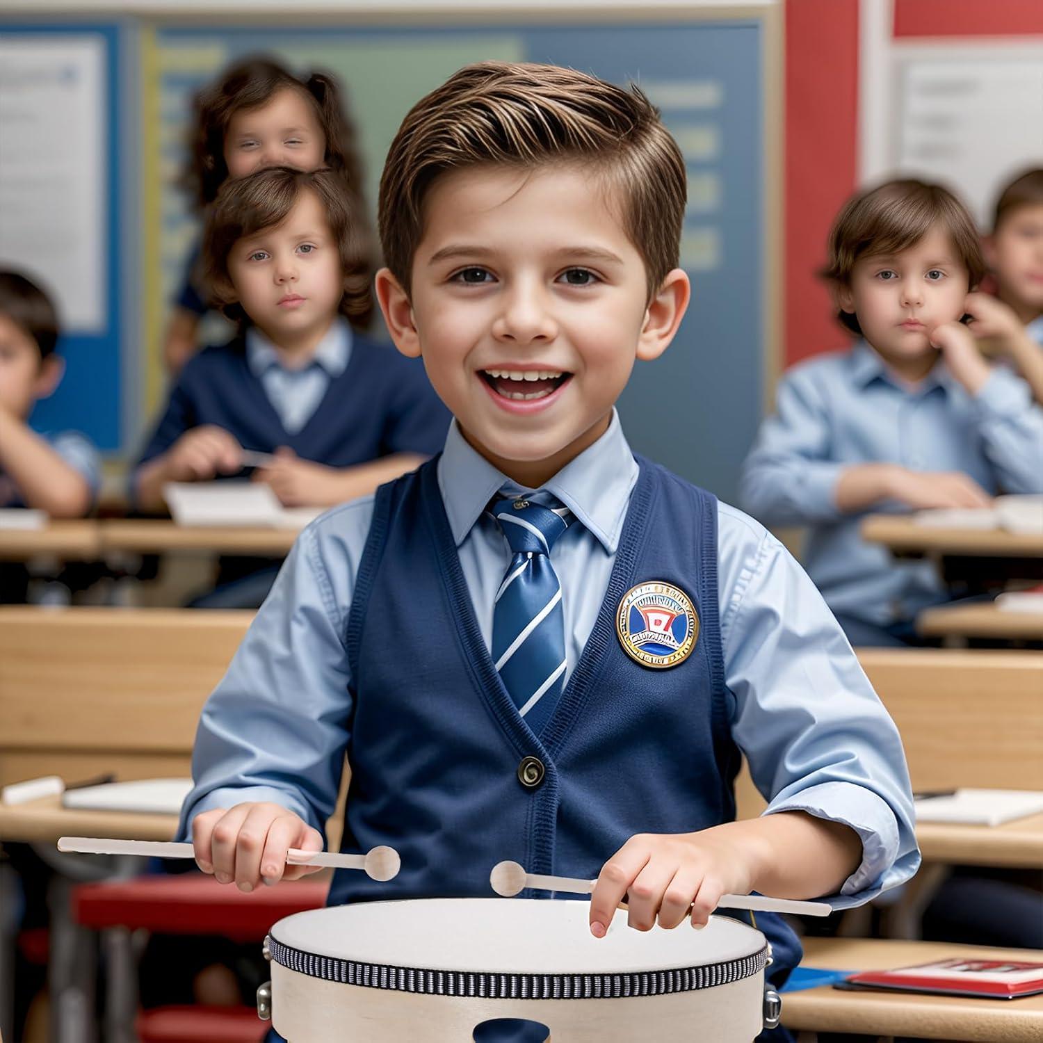 Nydotd Set de 3 Tambores de Mano de Madera 10 8 6 Pulgadas