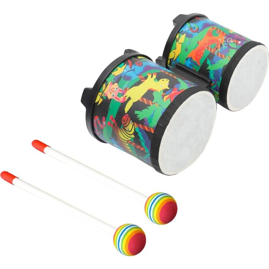 Bongo Drum Ubblove 5"-6" para Niños con Mallets Coloridos