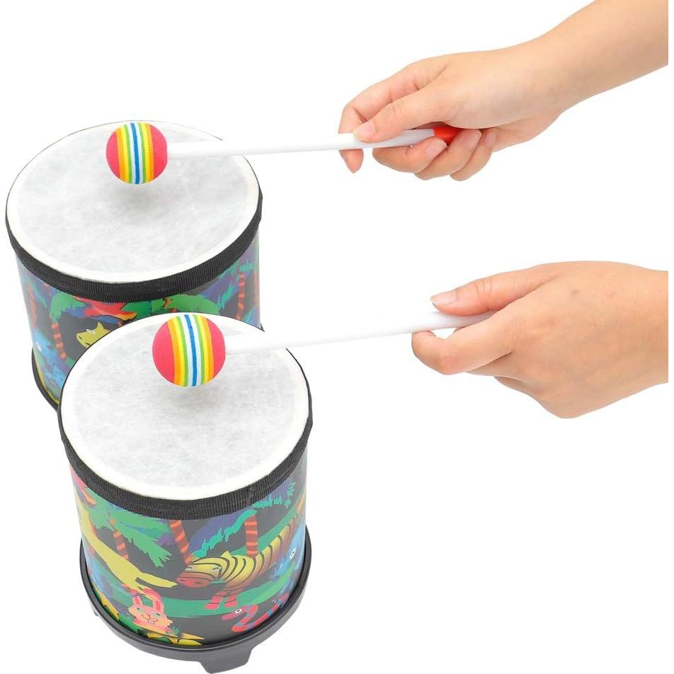 Bongo Drum Ubblove 5"-6" para Niños con Mallets Coloridos