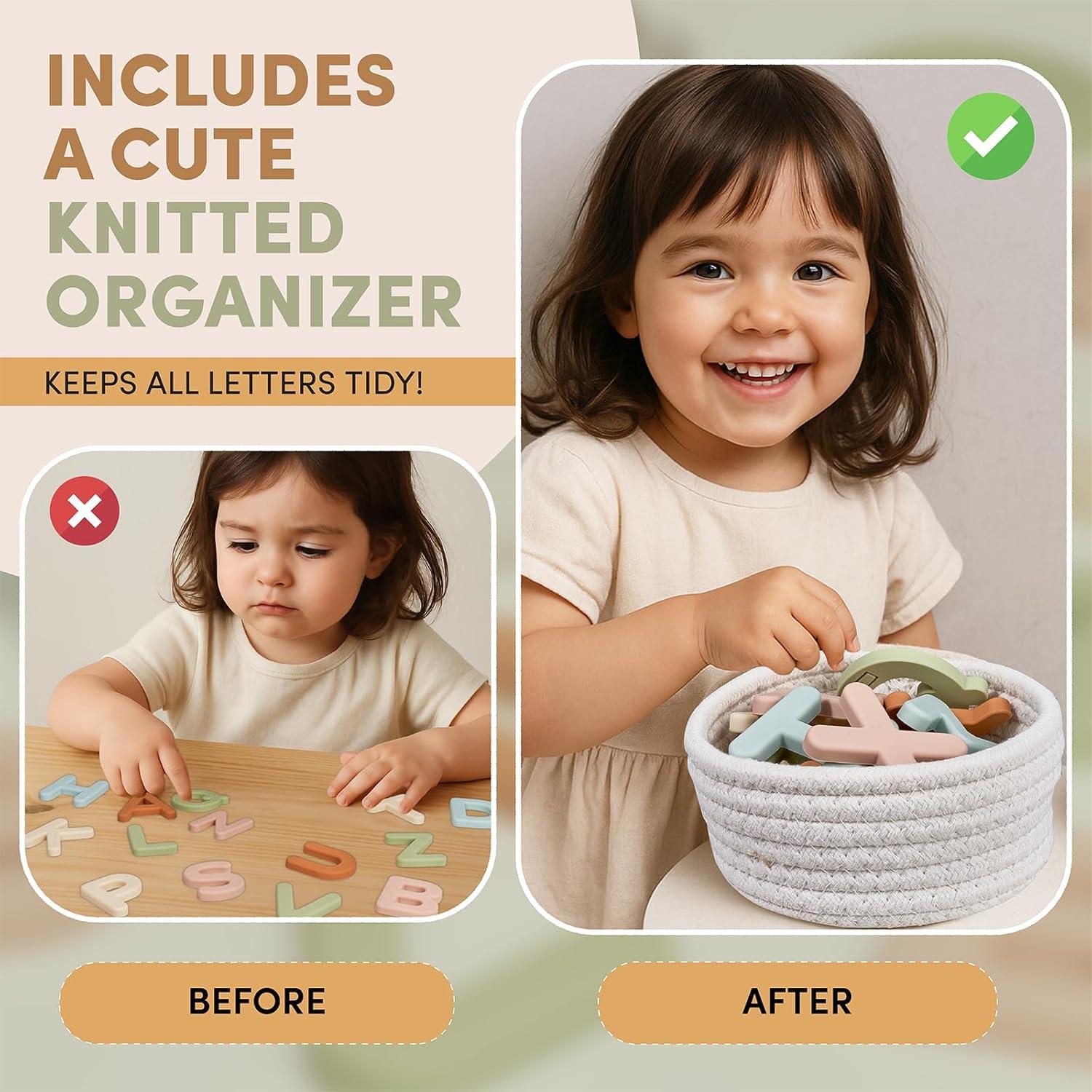 Letras Magnéticas de Silicona JoyCat 26 Piezas para Niños