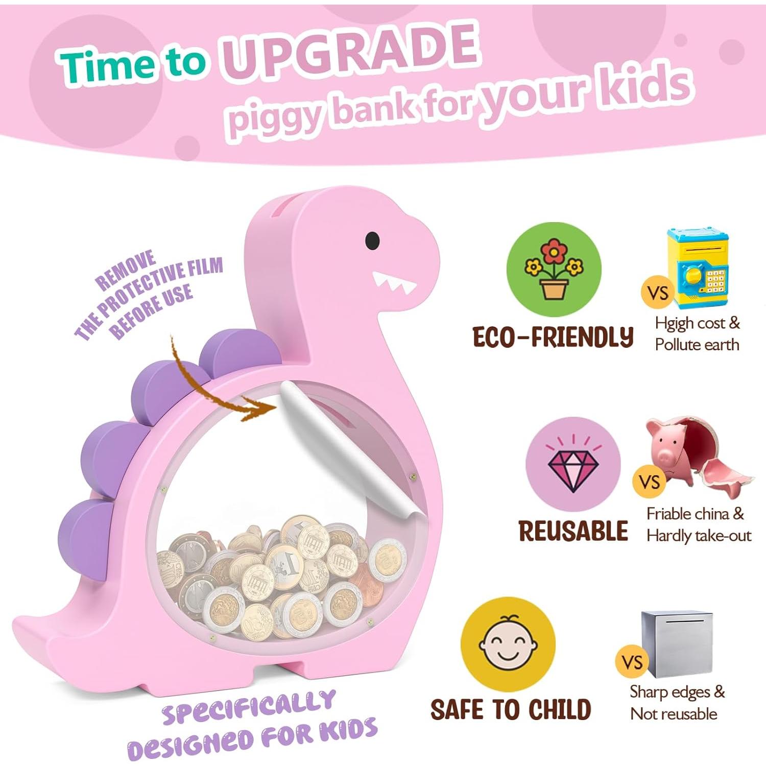 Hucha de Madera Dinosaurio Summidate Brachiosaurio Púrpura